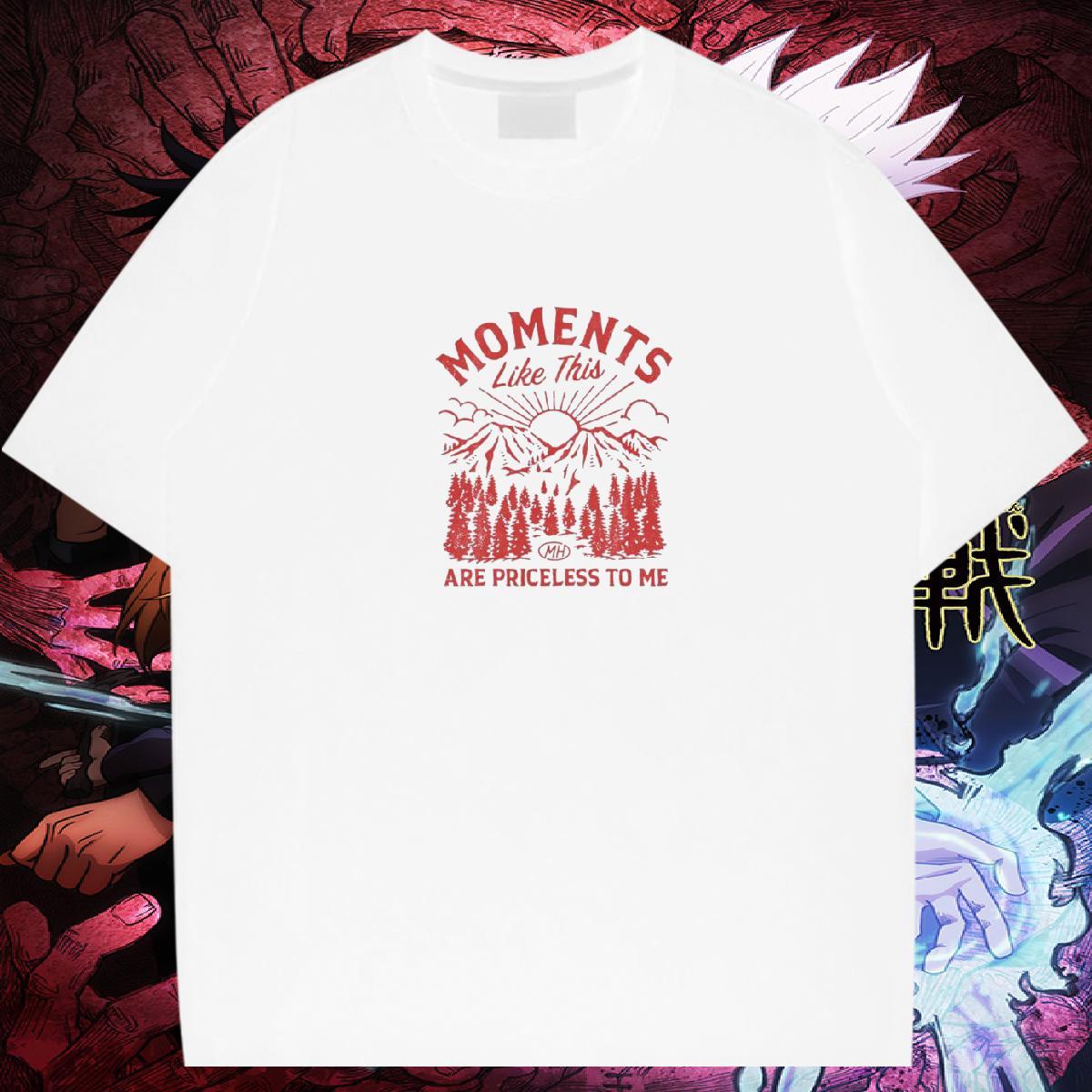 DIY T-Shirts mountains Wear 100% Cotton 230g Sport Comfortable DIY Logo Oversized Breathable Short Sleeve Men Tops Tees