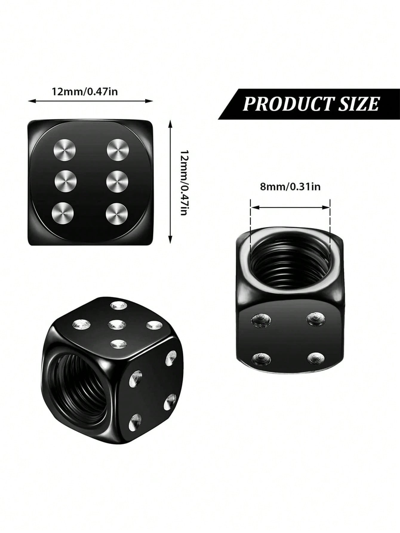 4pcs car tire colorful aluminum alloy dice valve cap dust cap