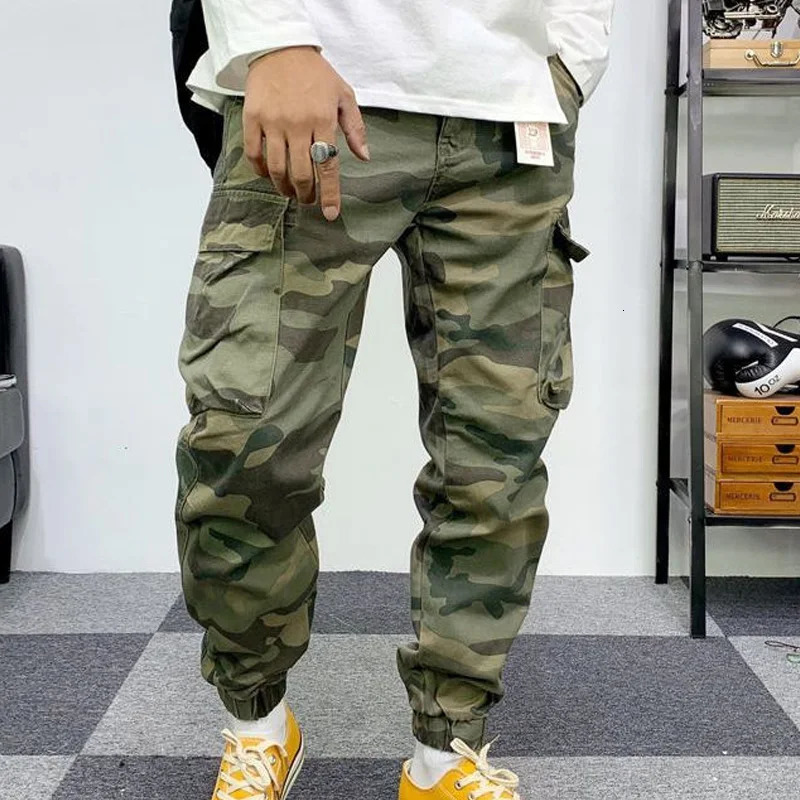 Spring and Autumn Fashion Retro Street Wild Goods Pants Mens Zipper Pocket Cotton Personalized Outward Clothing 240812
