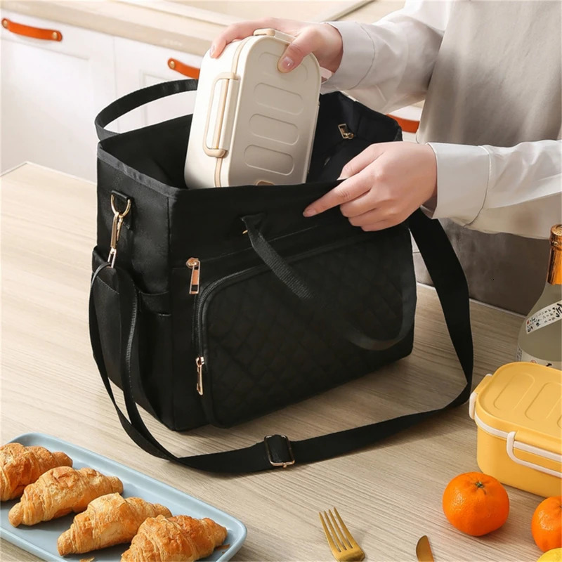 Insulated Lunch Bag Large Lunch Bags For Women Men Reusable Lunch Bag With Adjustable Shoulder Strap Mummy Bag Travel Storage 240805