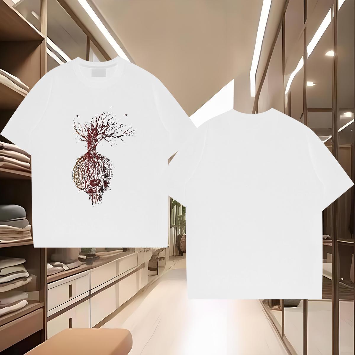 2024 Designer Mens T Shirts skull Clothings 230g 100% Cotton Sports Casual Cool Design Cartoon Printing L-4XL O Neck Short Sleeves Men Tshirts