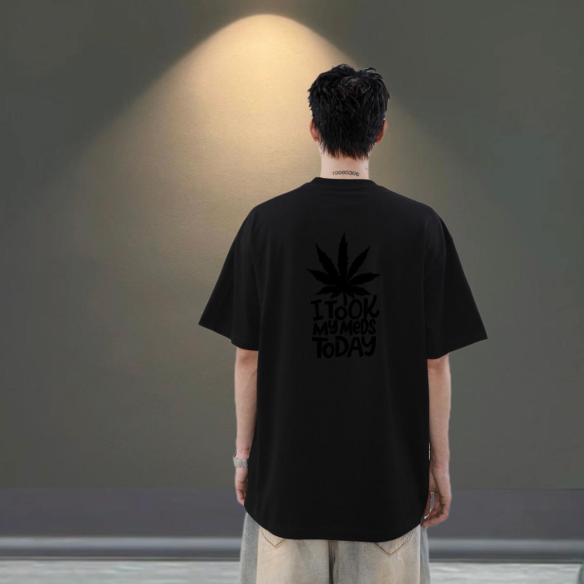 Free Shipping T-Shirts letter Top Tees 100% Cotton 230g Hip Hop Loose Fit Custom Print Oversized Breathable Crew Neck Men Clothes T-Shirt