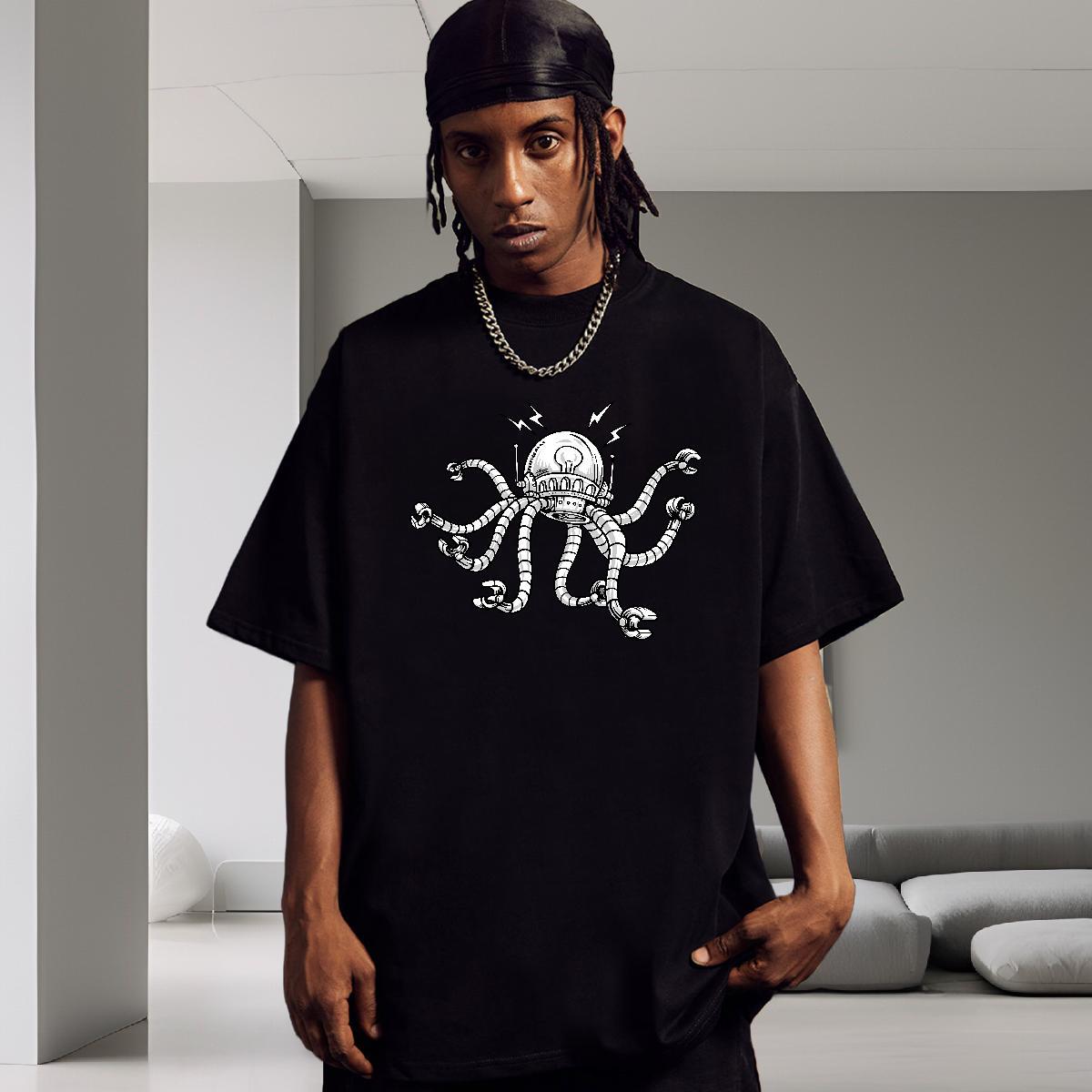 New Arrival Man T Shirts robot Tees 230g Cotton Sports Casual Classic Custom Cartoon Breathable Soft Couples T Shirts