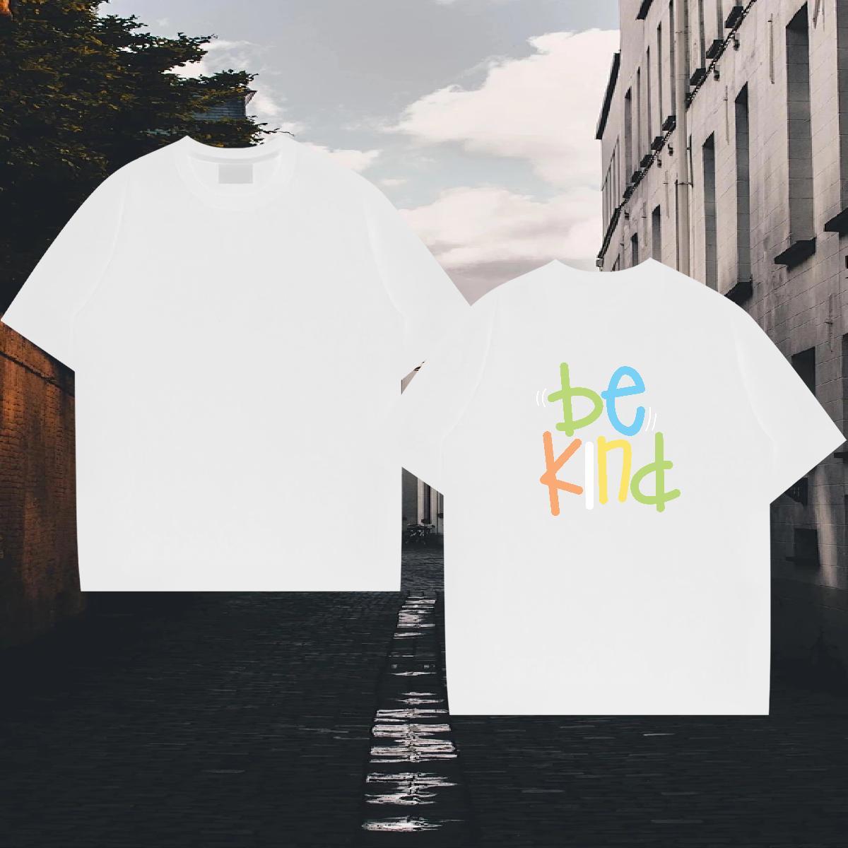 2024 T shirt letter Clothes 230g Pure Cotton Street Wear Wholesale Anime Breathable Short Sleeve Couples T Shirts
