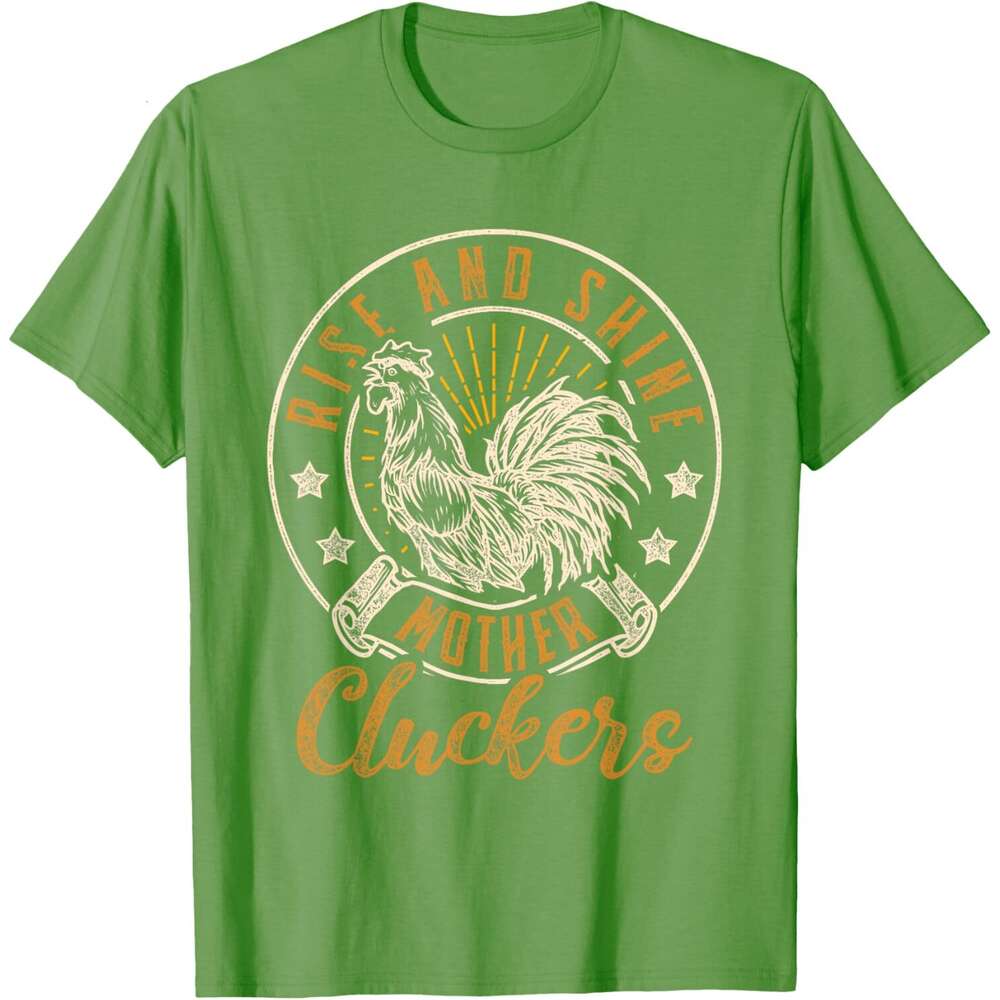 Mens T shirt Rise And Shine Mother Cluckers Funny Chicken T-Shirt shirts tshirt graphic tee Casual tops summer clothes Short sleeve Free shipping