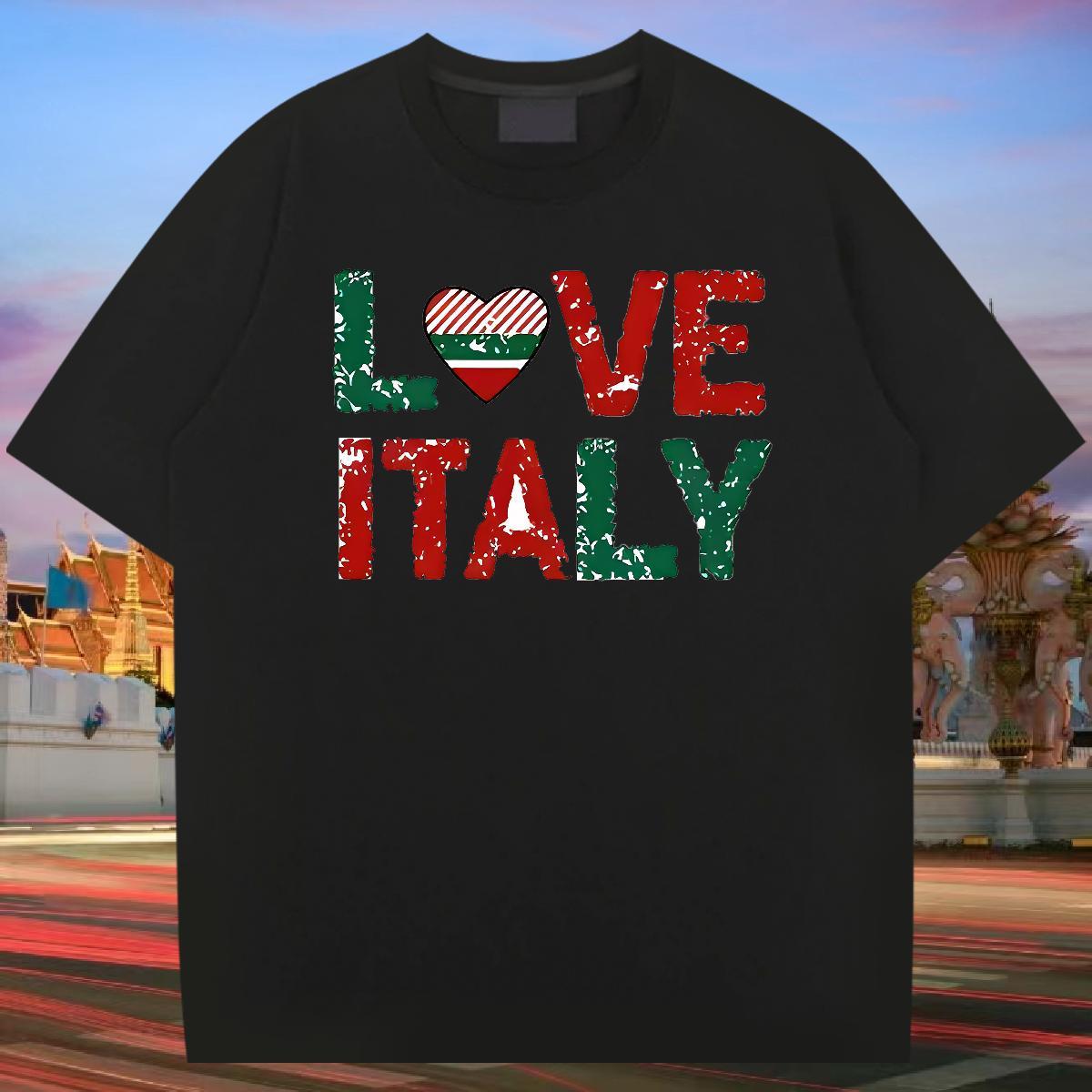 New T Shirt For Man letter Tee Shirt 230g Pure Cotton Daily Outfit Unisex Cartoon Print O Neck Short Sleeves Men Tops Tees
