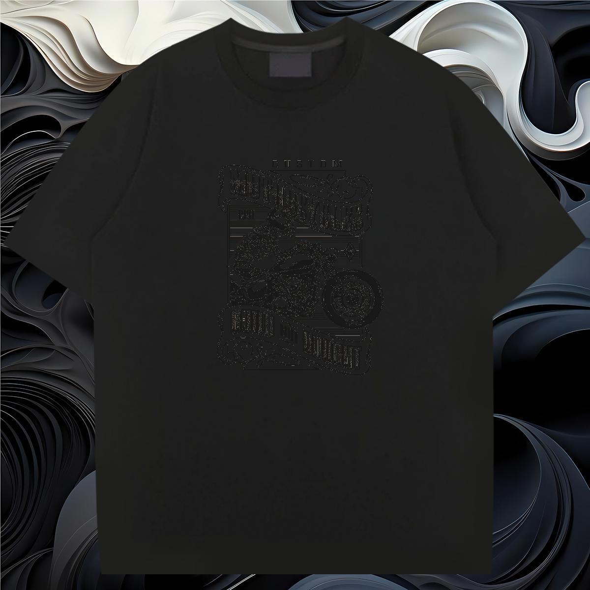 Fashion Casual T shirt Motorcycle Tees 230g Pure Cotton Daily Outfit Classic Custom Printed Breathable Crew Neck Mens Tshirts