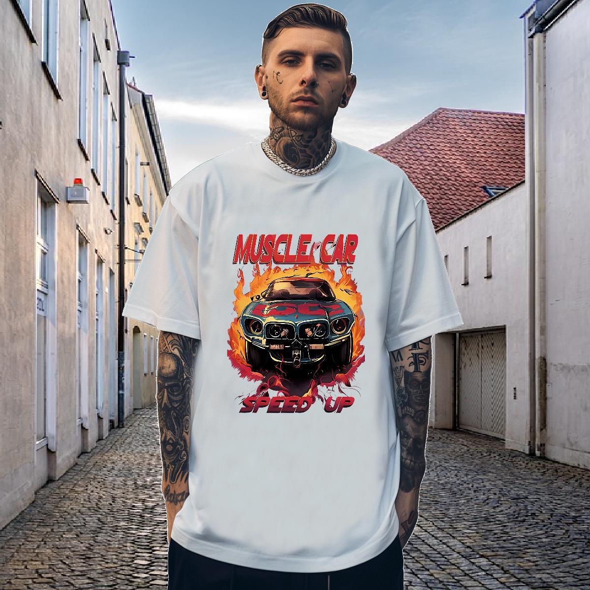 New Arrival T-Shirts car Tshirts 100% Cotton 230g Outdoor Wholesale Custom Printing Short Sleeve Soft Men Tshirts