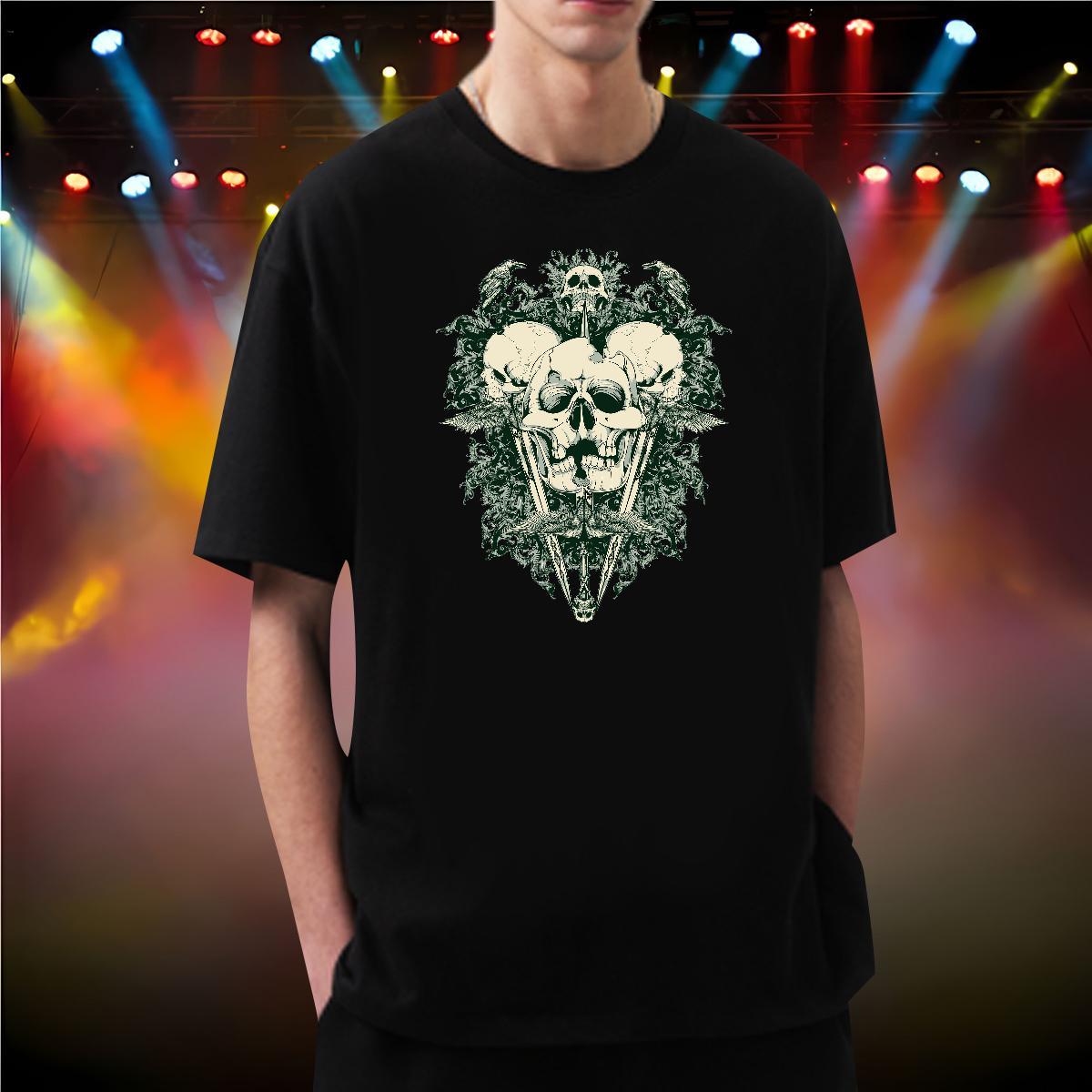 Fashion Design T Shirts Men skull Tees 100% Cotton 230g Outdoor Classic Anime Print O Neck Short Sleeves Men Tshirts