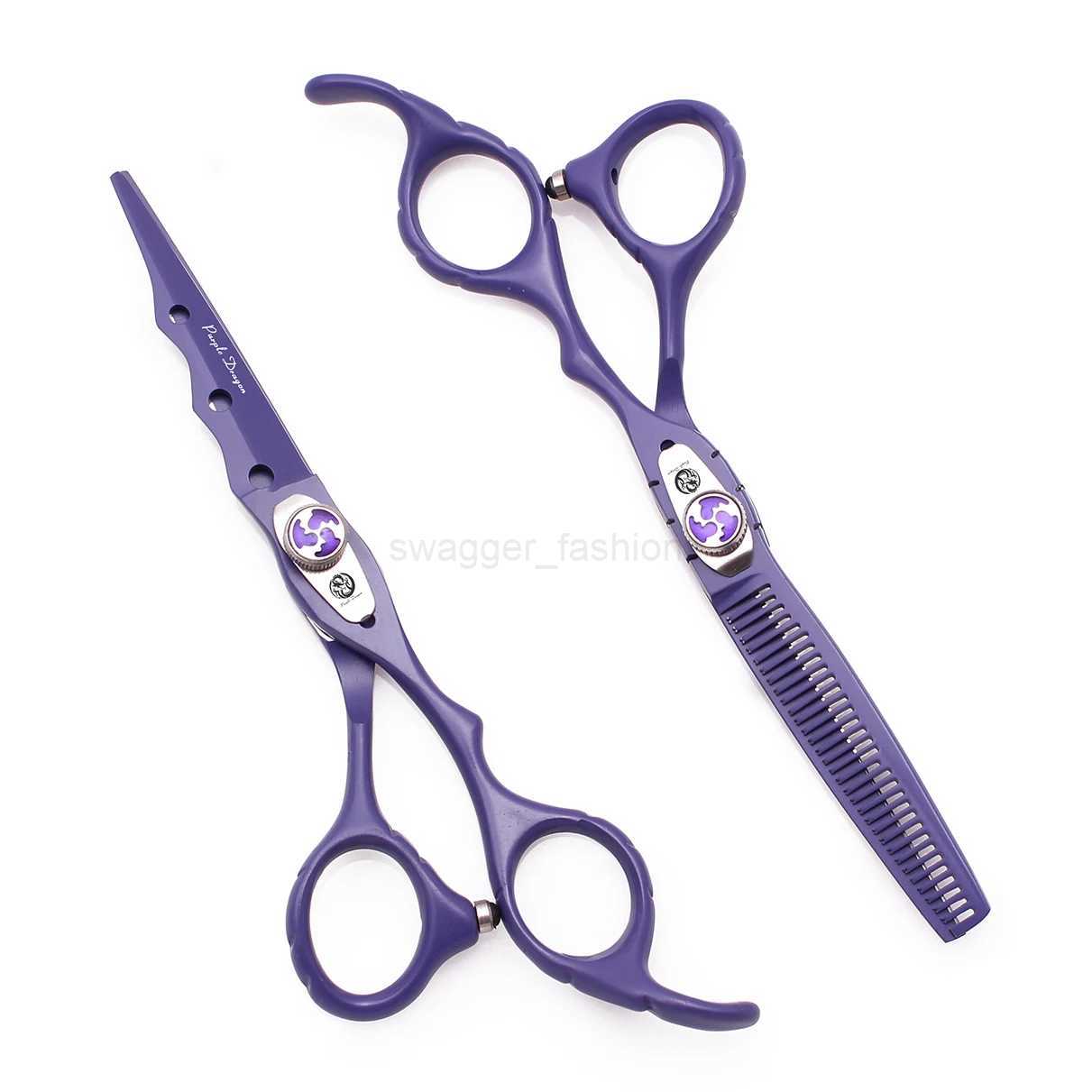 Purple Dragon Hair Scissors Professional 6 Japan 440C Hair Cutting Scissors Barber Shop Hairdressing Thinning Shears Z1019XJ240807