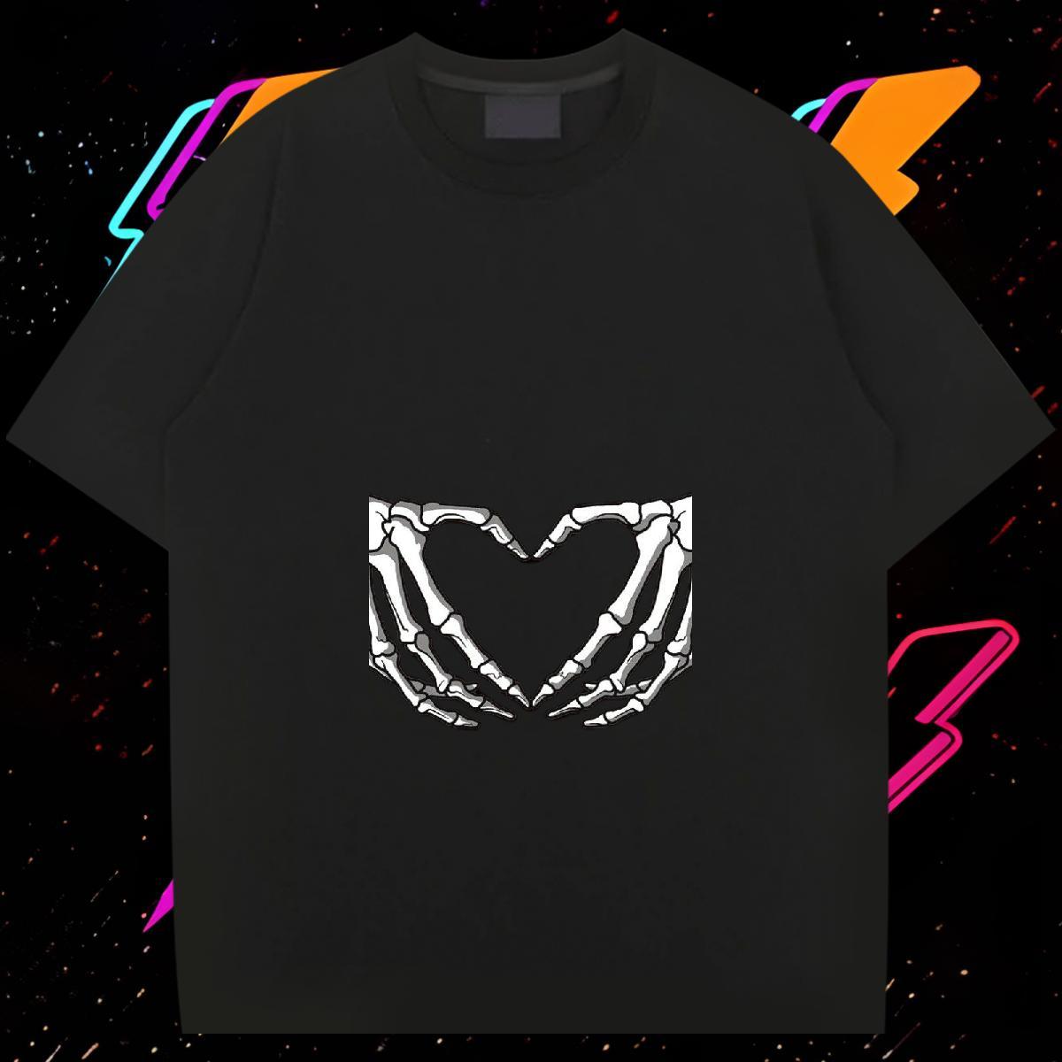 2024 DIY T Shirts Men skull Clothes 230g Pure Cotton Summer Casual Cool Design Skull O Neck Short Sleeves Mens Tshirts