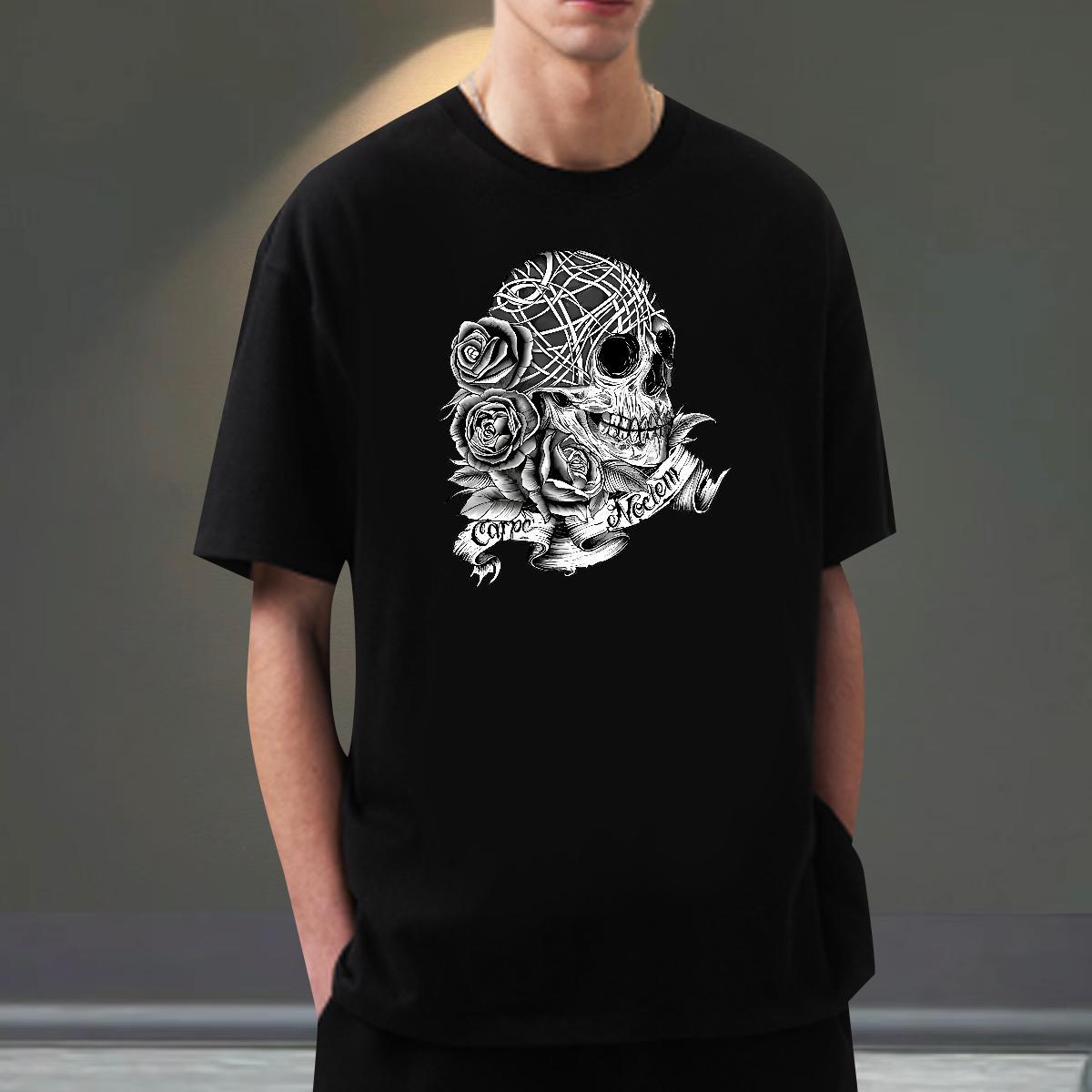 Wholesale Men T Shirts flower Tees Shirts 230g Cotton Street Cool Design Anime Print Breathable Soft Men Tees