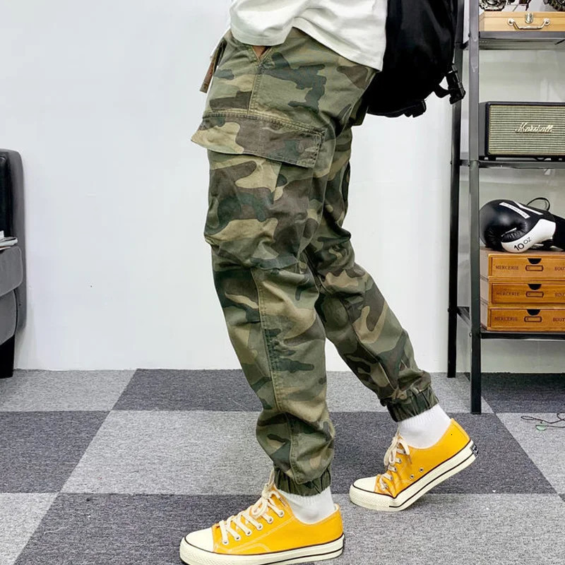 Spring and Autumn Fashion Retro Street Wild Goods Pants Mens Zipper Pocket Cotton Personalized Outward Clothing 240812