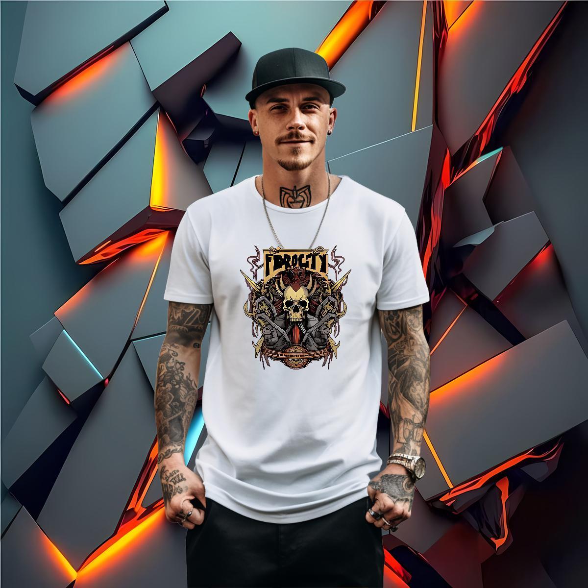 2024 Men T Shirts skull Tees 230g Cotton Sports Casual Unisex Plus Size Cartoon O Neck Short Sleeves Men Tees