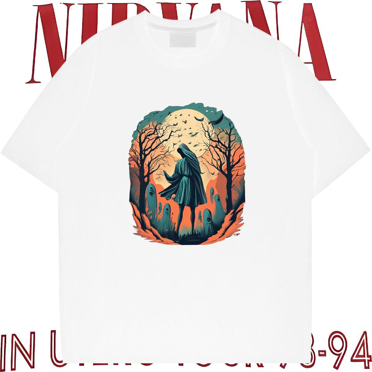 Custom T Shirts Men skull Tops Shirt 230g Pure Cotton Sport Cool White Plus Size Breathable Crew Neck Men Tops Tees