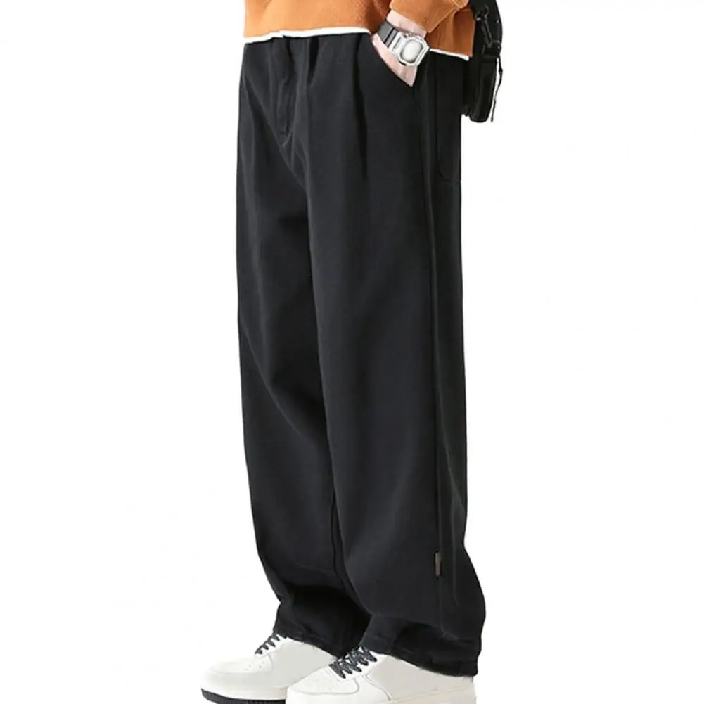 Mens Work Pants WideLeg Retro Style Breathable Versatile Long Loose Solid Color Allmatch Straight Trousers 240806
