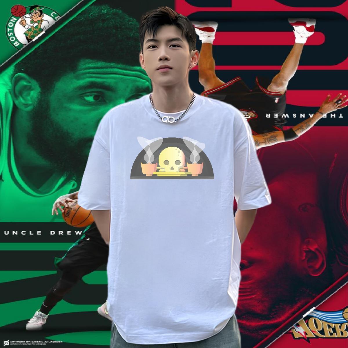 2024 Man T Shirts skull Tops 230g Pure Cotton Street wear Hip Hop Loose Fit Oversized Breathable Crew Neck Tshirt for Man Woman