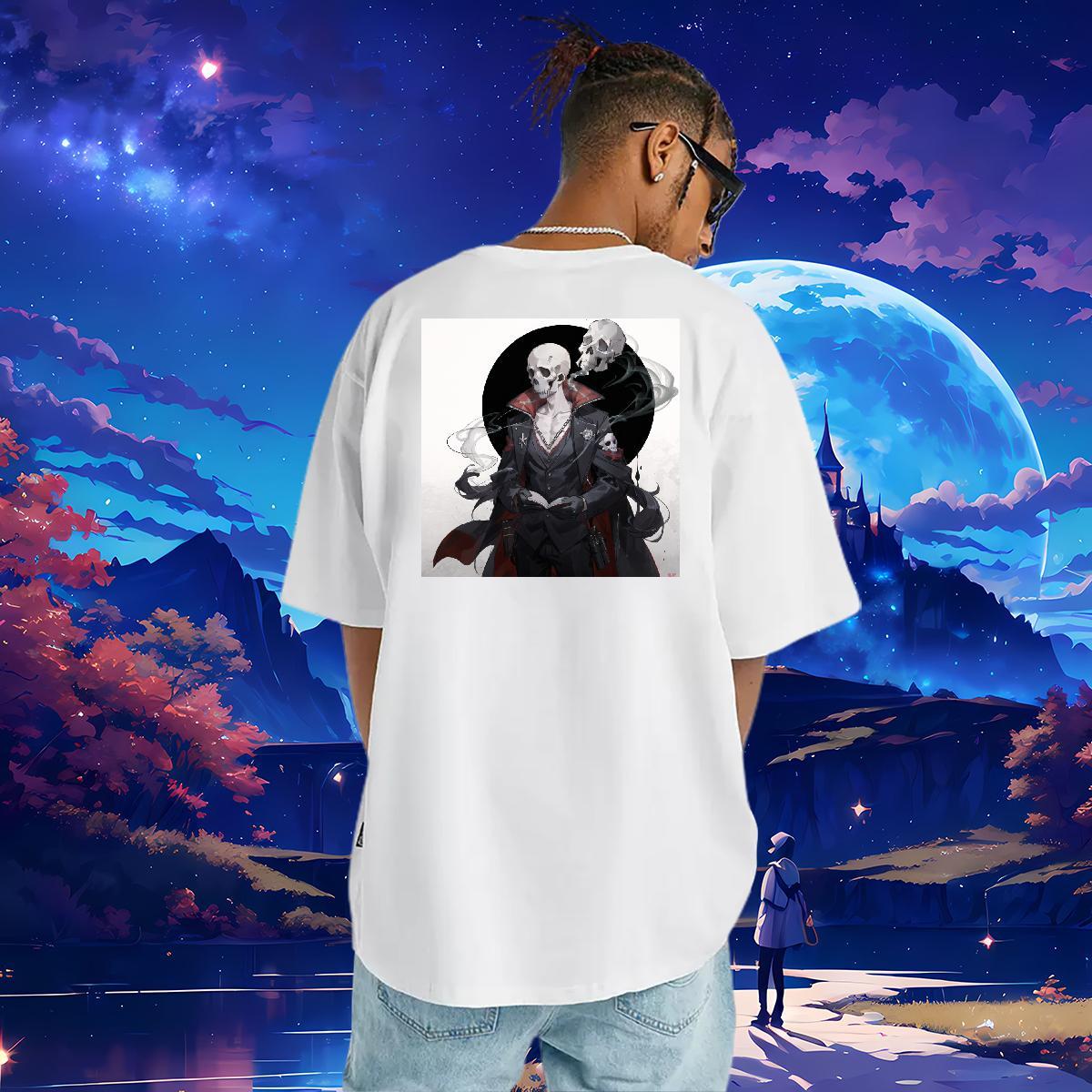 Fashion Design Men T Shirts skull Polos 230g Pure Cotton Sport Soft Custom Printing Short Sleeve Soft Couples T Shirts