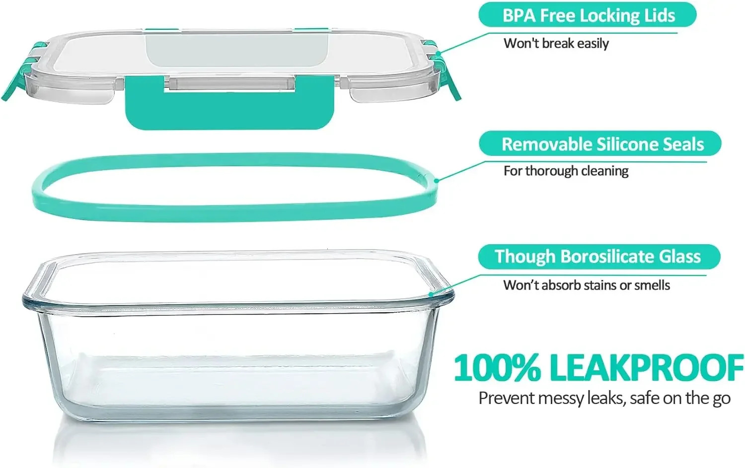 Home>Products>Glass Meal Preparation Container WLids MCIRCO Glass Food Storage WSnap Locking Lids Airtight Lunch 240806