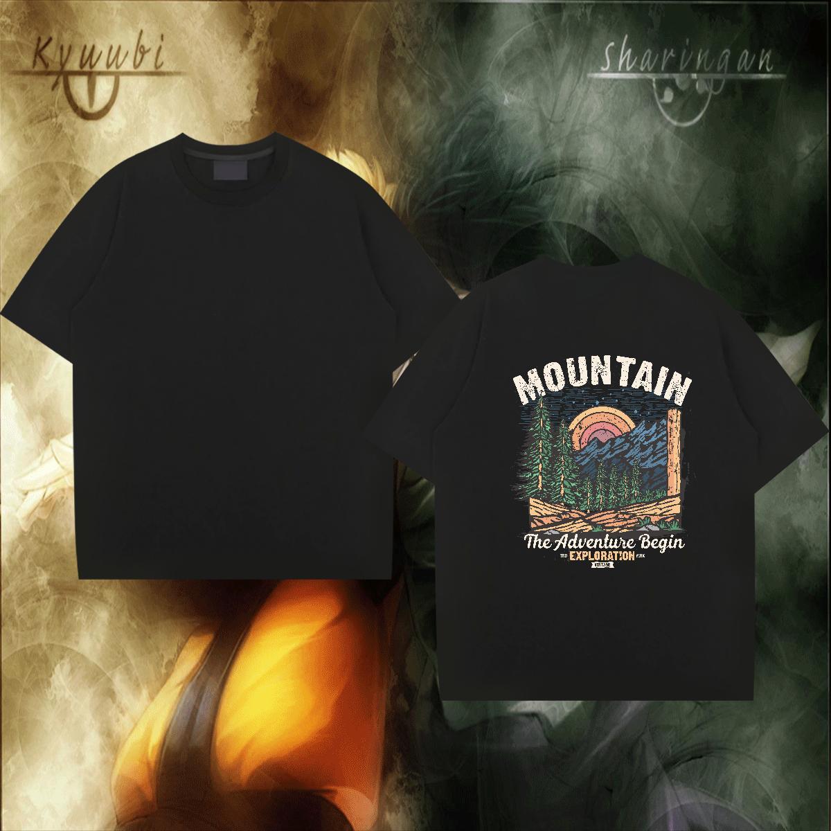 2024 DIY Man T Shirts mountains Tops Shirt 230g Cotton Casual Daily Wear Cool Design Customized Print O-Neck Short Sleeve Men Tops Tees