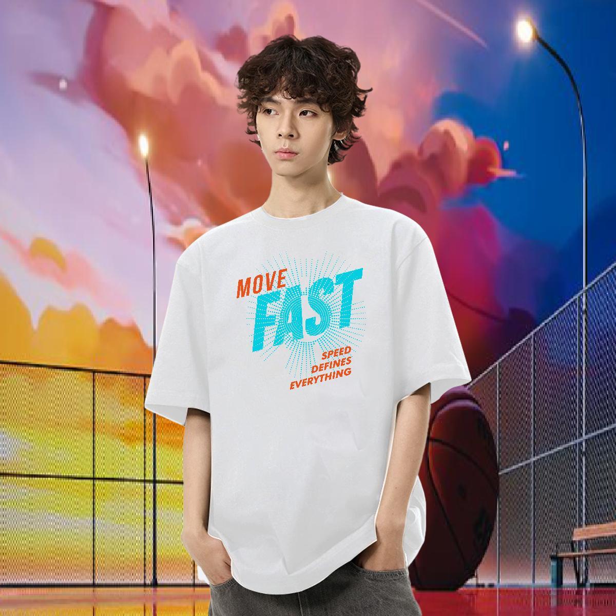 DIY T-Shirts letter Tops 230g Pure Cotton Anime Printing Street High Quality DIY Printed O-Neck Short Sleeve Mens Tshirts