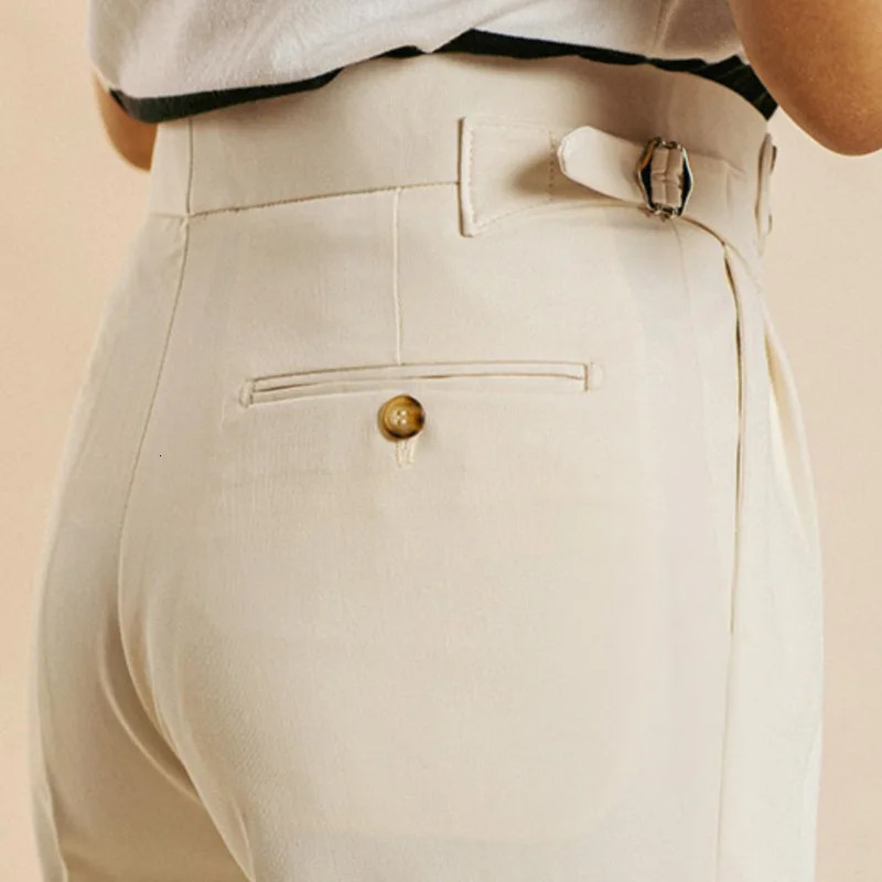 High Quality Trousers Pant For Man Black Apricot Office Trouser Men Business Casual British Social Club Outfits 240806