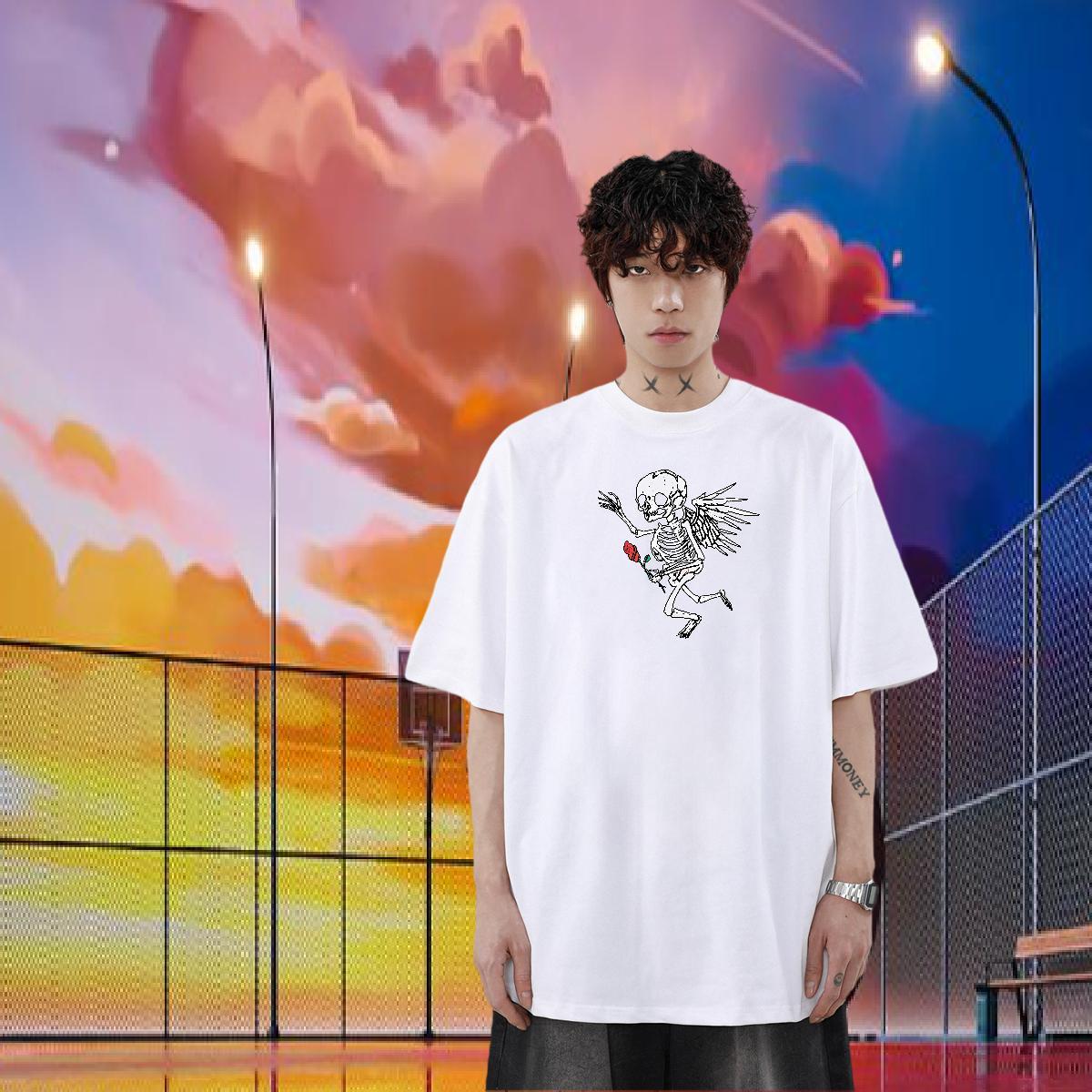 Factory Direct T Shirt For Man skull Tops Tees 230g Cotton Sports Casual Soft Custom Printed Breathable Short Sleeve Tshirt for Man Woman