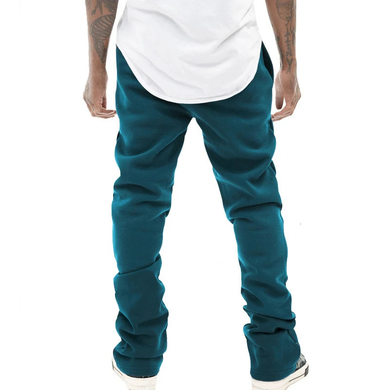 Spring Autumn Casual Pants Mens Streetwear Vintage Laceup Drawstring Solid Color Sweatpants Men Stylish 240806