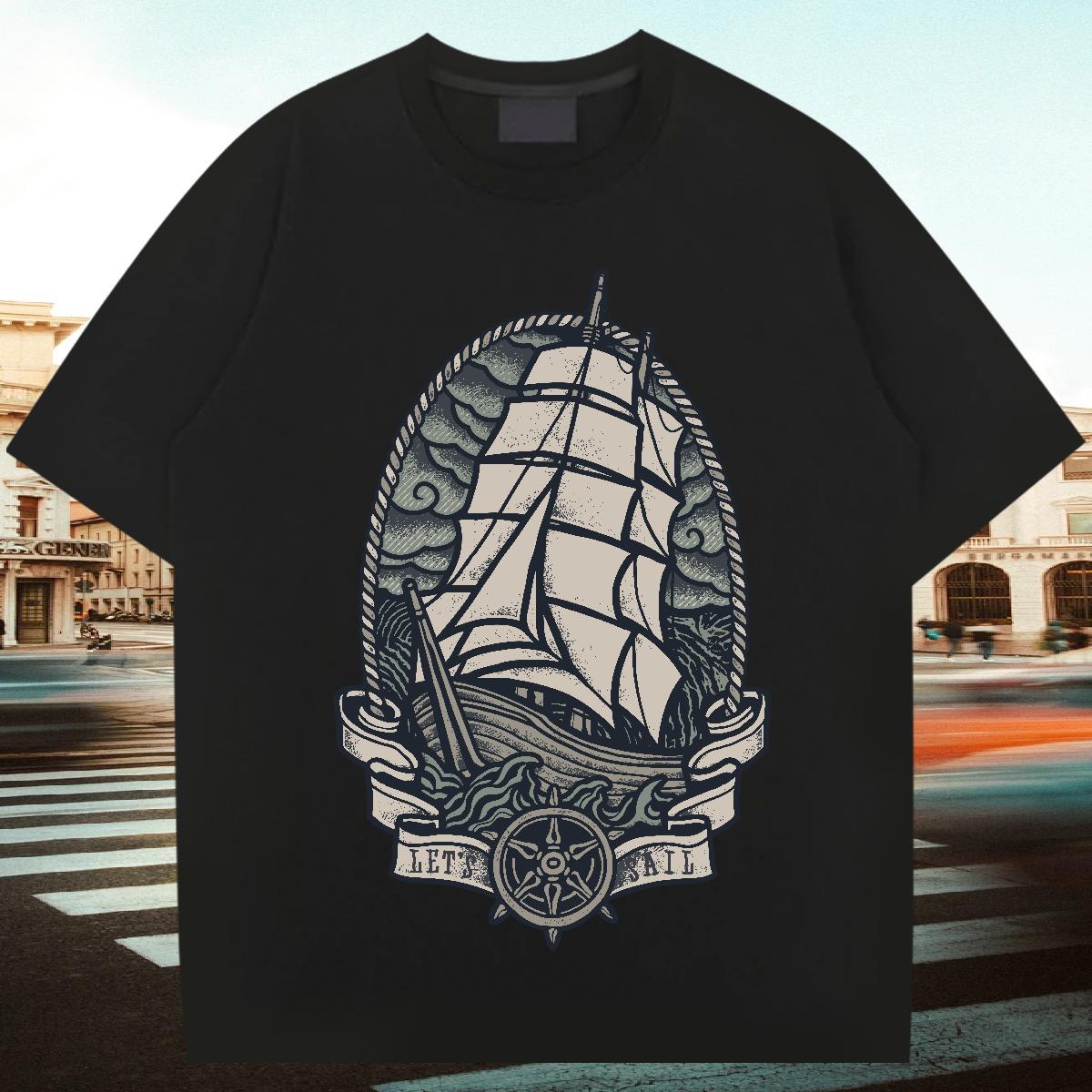 Designer Fashion T-Shirts for Men ship Tops 230g 100% Cotton Daily Wear Unisex Anime Breathable Short Sleeve Couples T Shirts