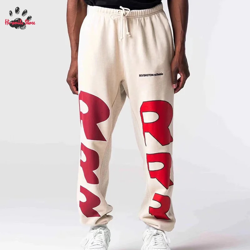 fw Washed RRR123 Pants Men Woman 1 Good Quality Streetwear Vintage Loose Hip Hop Joggers Sweatpants 240806