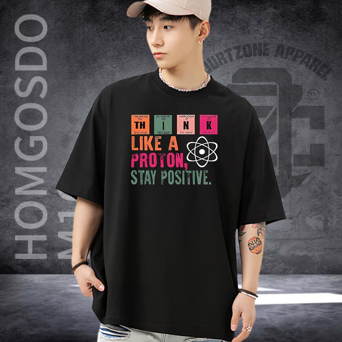 Fashion New T Shirts Men letter Tshirts 230g 100% Cotton Sports Casual High Quality Graphic O-Neck Short Sleeve Men Tees