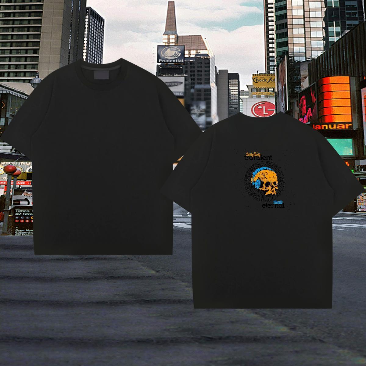 Brand Man T Shirts skull Polos 230g 100% Cotton Casual Free Shipping DIY Logo Oversized Breathable Short Sleeve Men Tops Tees
