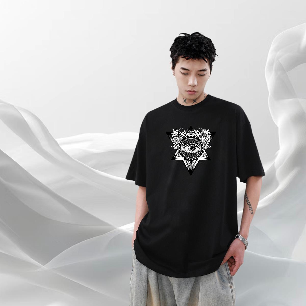 2024 Designer T Shirt For Man eye of the devil Tops 230g Cotton Summer Casual Cool Design Asian Size Pure Cotton Men Tops Tees