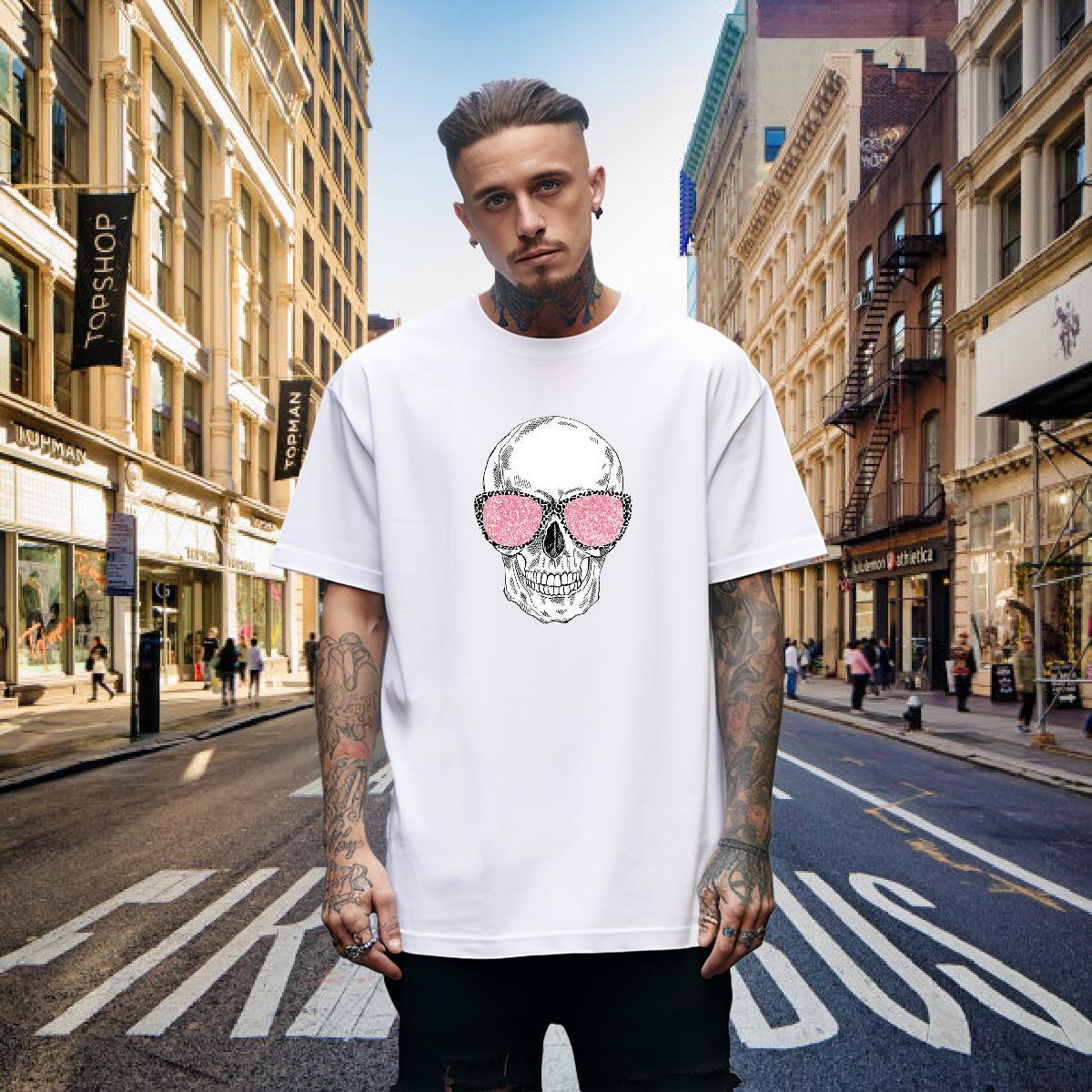 2024 Designer T shirt skull Tee Shirt 230g Pure Cotton Anime Printing Street Comfortable Floral Print Round Neck Short Sleeve Tshirt for Man Woman