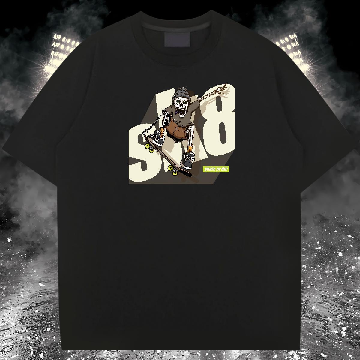 Classic Casual T-Shirts skateboarding Tops Shirt 100% Cotton 230g Street Soft Plus Size Custom Breathable Crew Neck Men Clothes T-Shirt