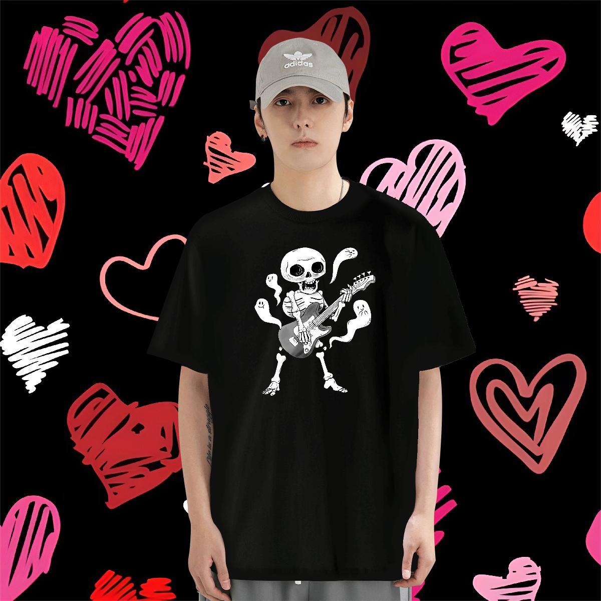 Stylist T Shirts Men skull Top Tees 100% Cotton 230g Casual Daily Wear Classic Skull Pure Cotton Men Tops Tees