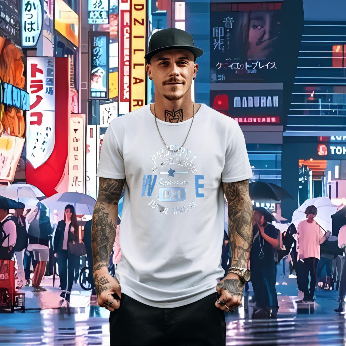 Free Shipping T-Shirts letter Clothes 230g Pure Cotton Casual Cool Design Custom Printing Short Sleeve Soft Men Tops Tees