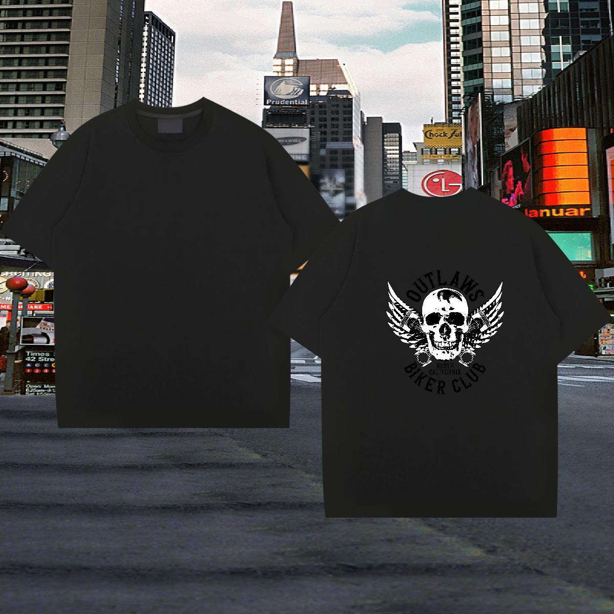 Fashion Casual T shirt logo Tops Tees 100% Cotton 230g Street Casual Brand Oversized Breathable Short Sleeve Men Clothes T-Shirt