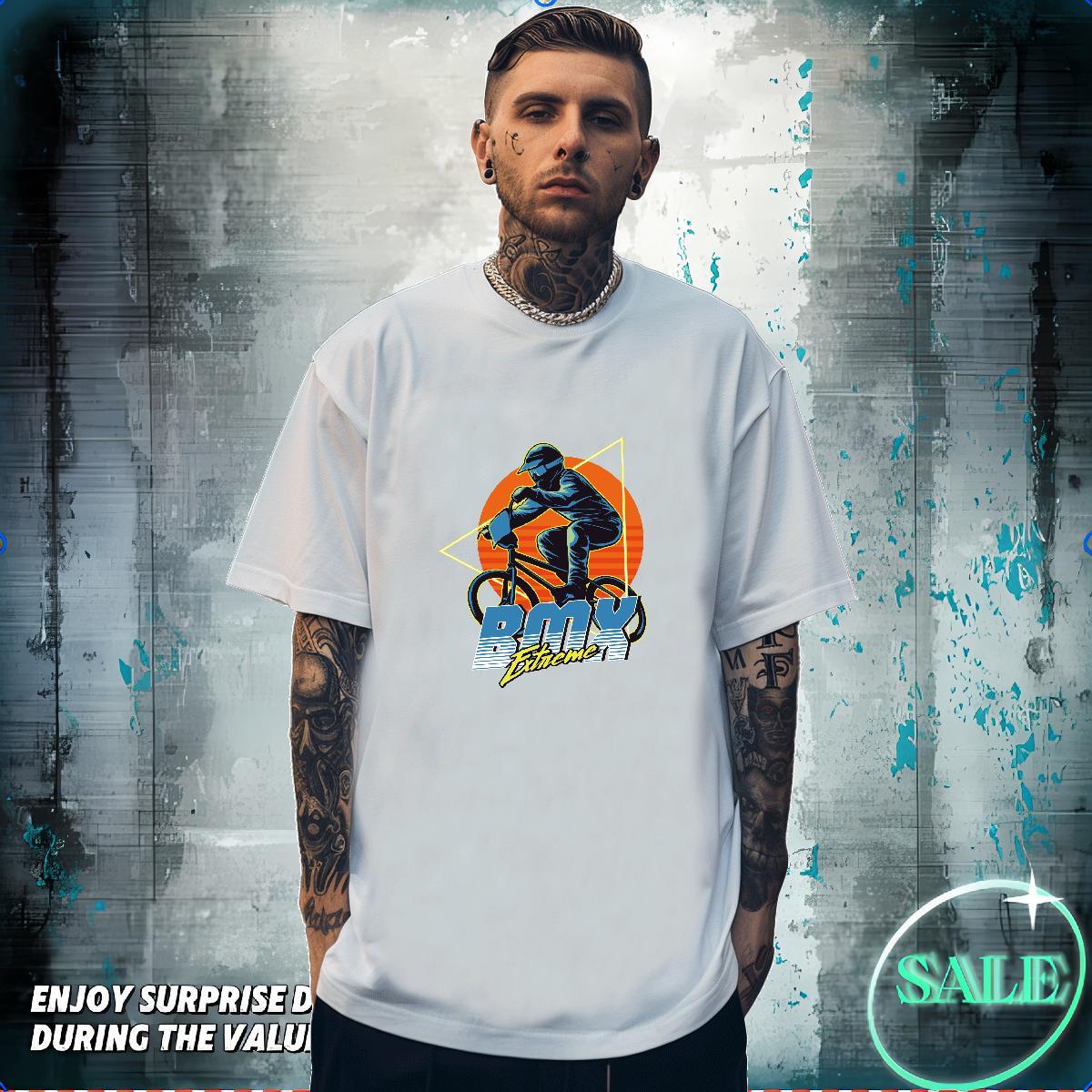 2024 Summer T-Shirts Motorcycle Tshirts 100% Cotton 230g Sports Casual Classic Oversized 3XL 4XL Short Sleeve Soft Men Tops Tees