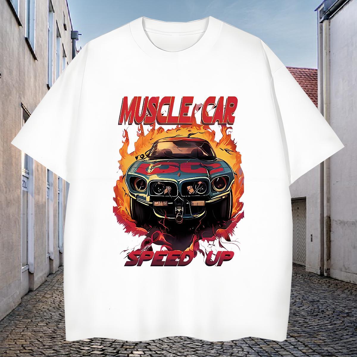 New Arrival T-Shirts car Tshirts 100% Cotton 230g Outdoor Wholesale Custom Printing Short Sleeve Soft Men Tshirts