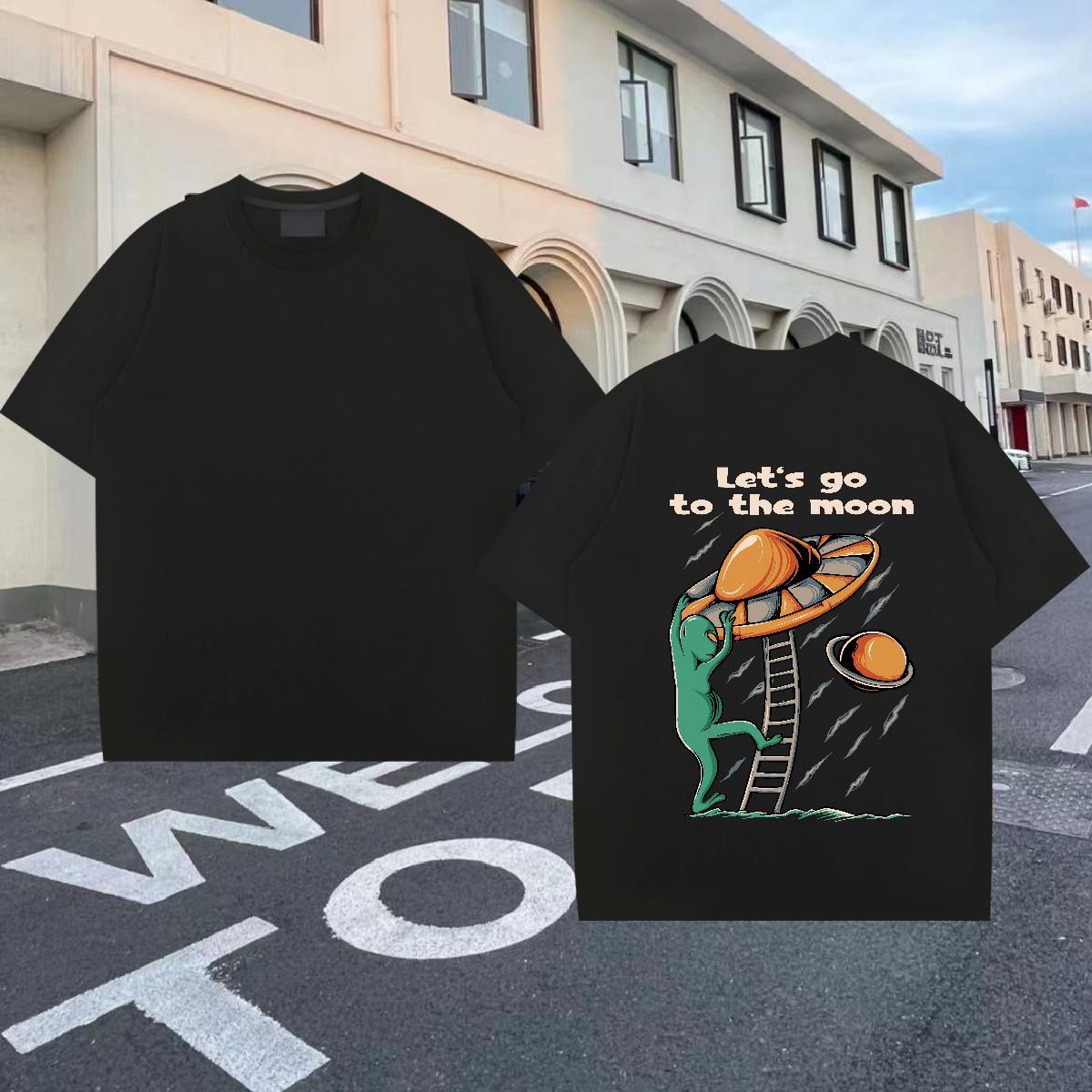 Designer Fashion T-Shirts ET Tee Shirt 230g Pure Cotton High Street Hip Hop Brand Custom Print Oversized Breathable Short Sleeve Couples T Shirts