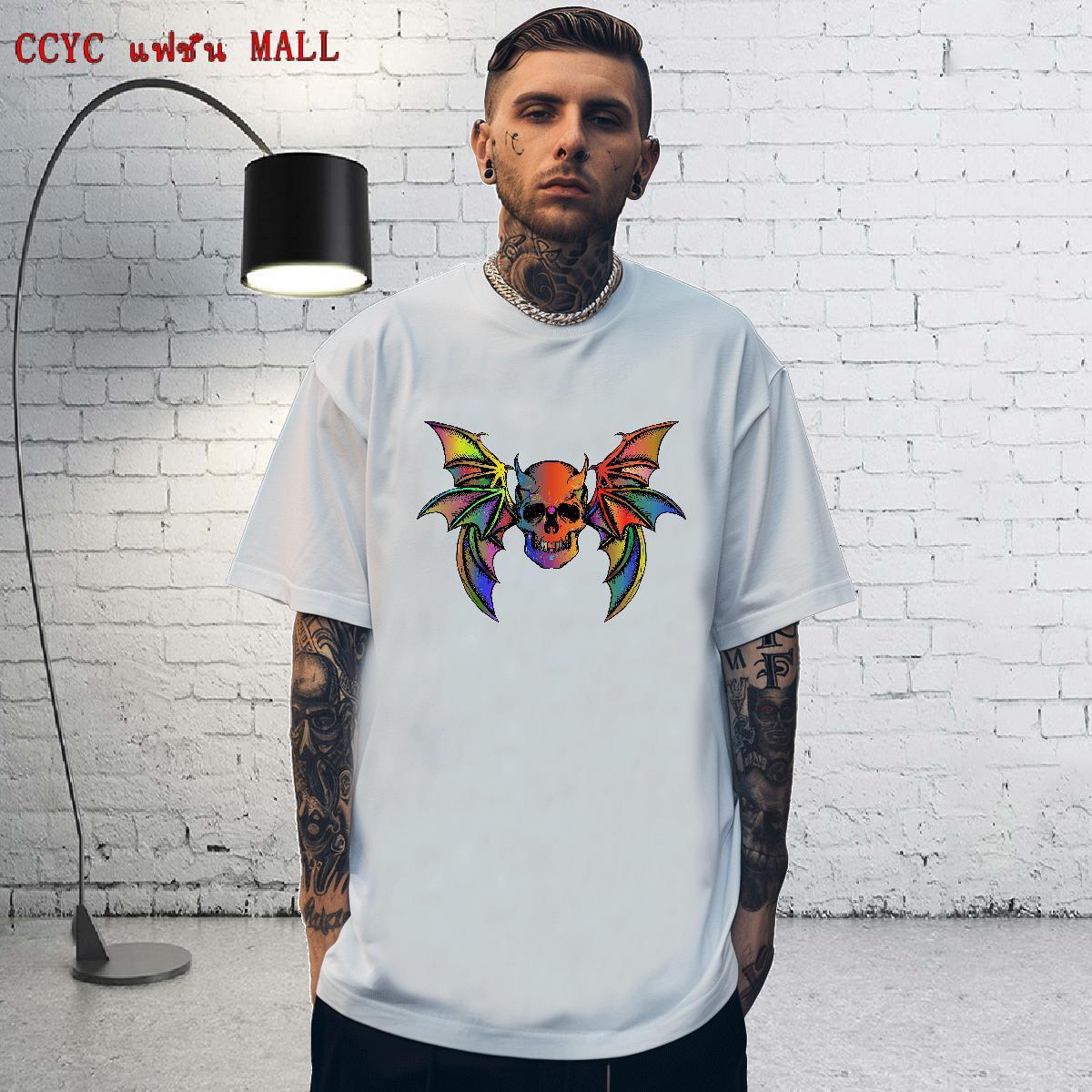 Fashion Casual T Shirt For Man skull Clothes 230g Cotton Sports Casual Loose Fit Plus Size Cartoon O-Neck Short Sleeve Men Tees