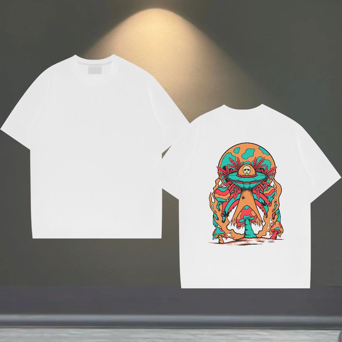 Fashion Casual T-Shirts ET Wear 230g Cotton Casual Daily Wear Loose Fit Black White Breathable Crew Neck Mens Tshirts