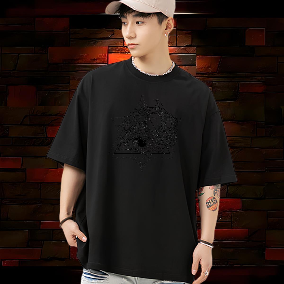 Fashion New Men T Shirts eye of the devil Wear 230g Cotton Spring Summer Loose Fit Custom Big Size Breathable Crew Neck Men Tshirts