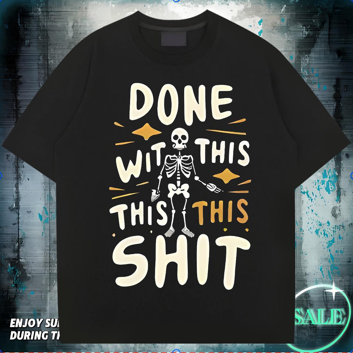 Classic T-Shirts for Men skull Polos 100% Cotton 230g Casual High Quality Anime Print Breathable Short Sleeve Men Clothes T-Shirt