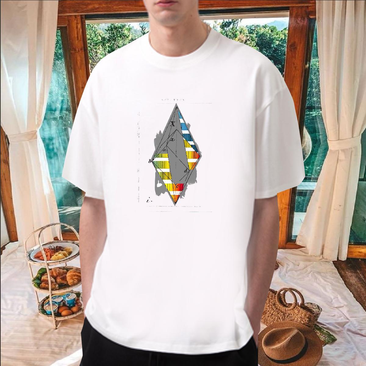 2024 Summer T-Shirts for Men math Tshirts 230g Cotton Sport Cool Oversized 3XL 4XL O-Neck Short Sleeve Men Tees