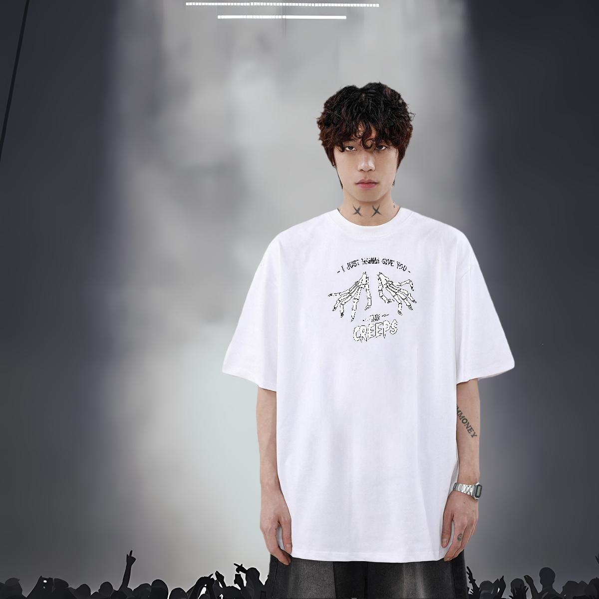 DIY Customized T-Shirts skull Top Tees 230g Pure Cotton Spring Summer Cool Design Custom Anime Short Sleeve O-Neck Men Clothes T-Shirt