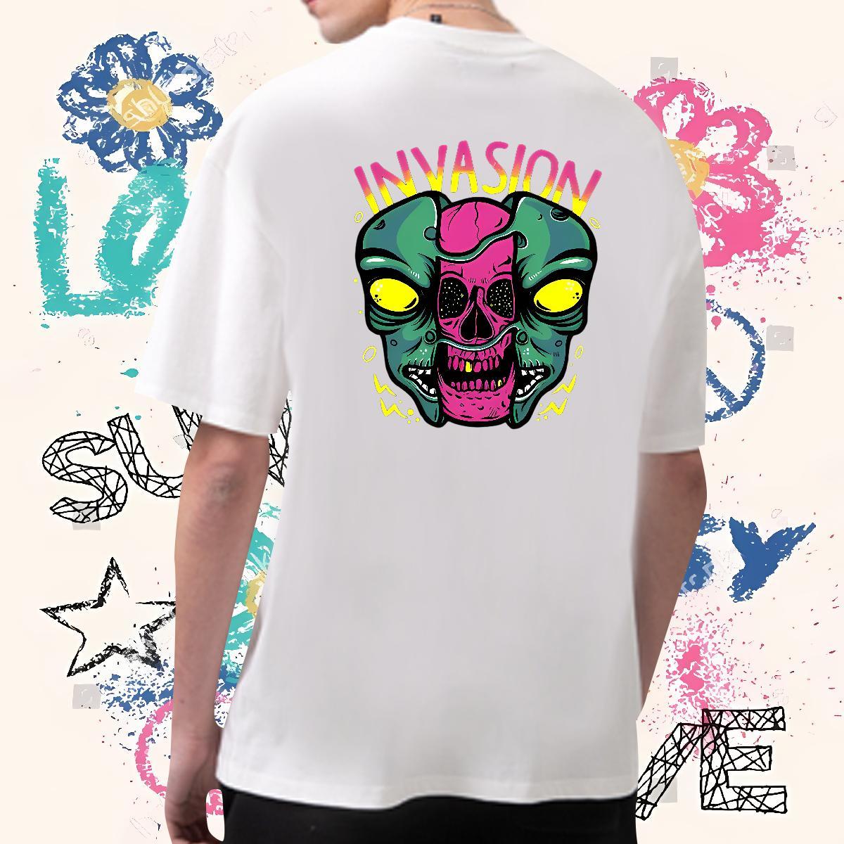 2024 Men T Shirts skull Clothings 100% Cotton 230g Spring Summer Wholesale Graphic Breathable Tshirts