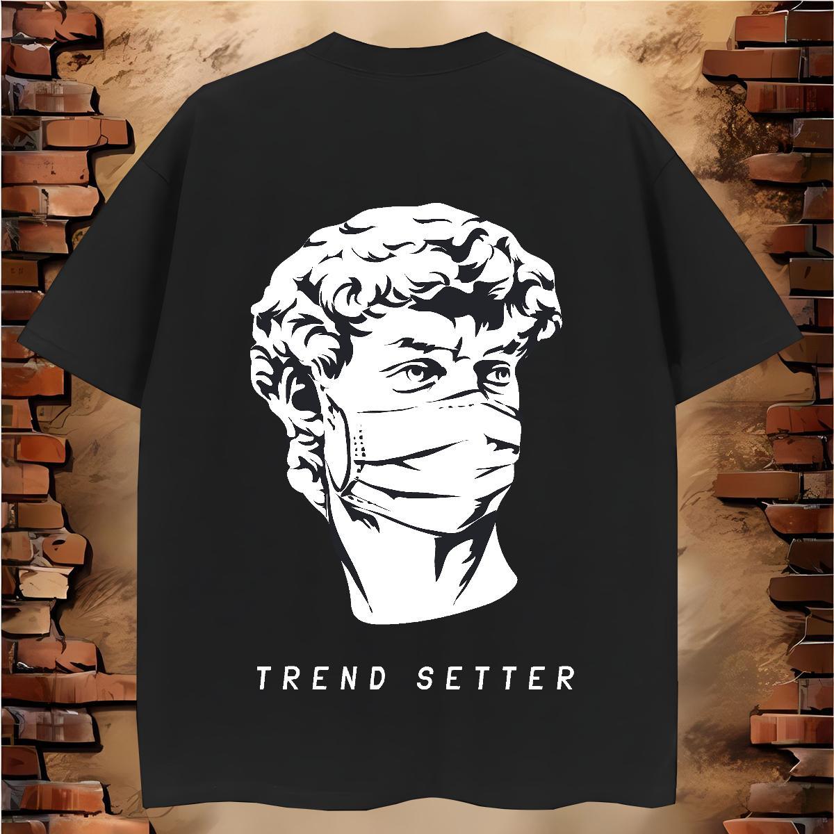 2024 Summer T-Shirts for Men portrait Wear 100% Cotton 230g Spring Summer Soft DIY Anime Breathable Crew Neck Mens Tshirts
