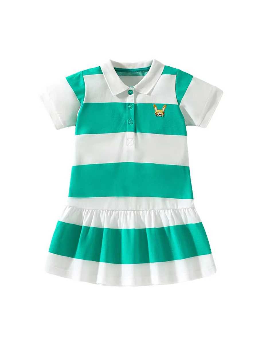 2-7Y Girls Clothing 2024 New Summer Princess Dress Sleeves Childrens Party Dress Childrens ClothingW240720